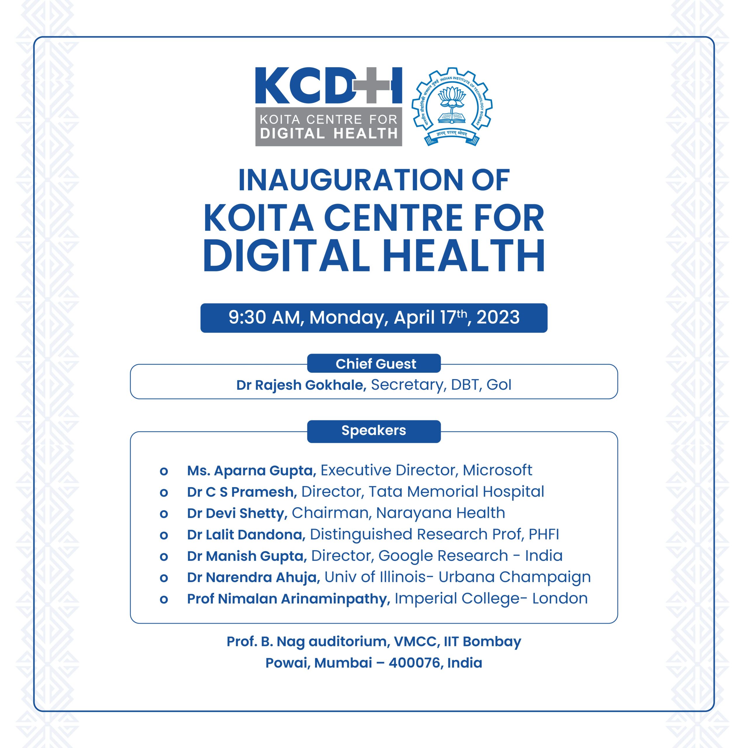Inauguration of Koita Centre for Digital Health
